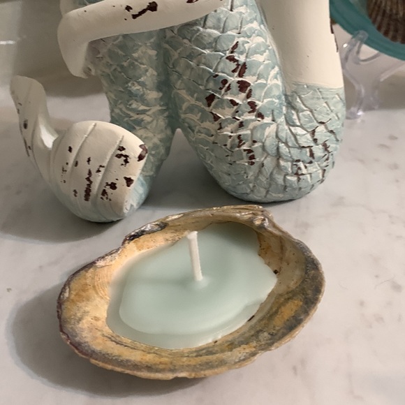 Homemade Soy Wax Candle in a Seashell Ocean Breeze Scented - Picture 4 of 12